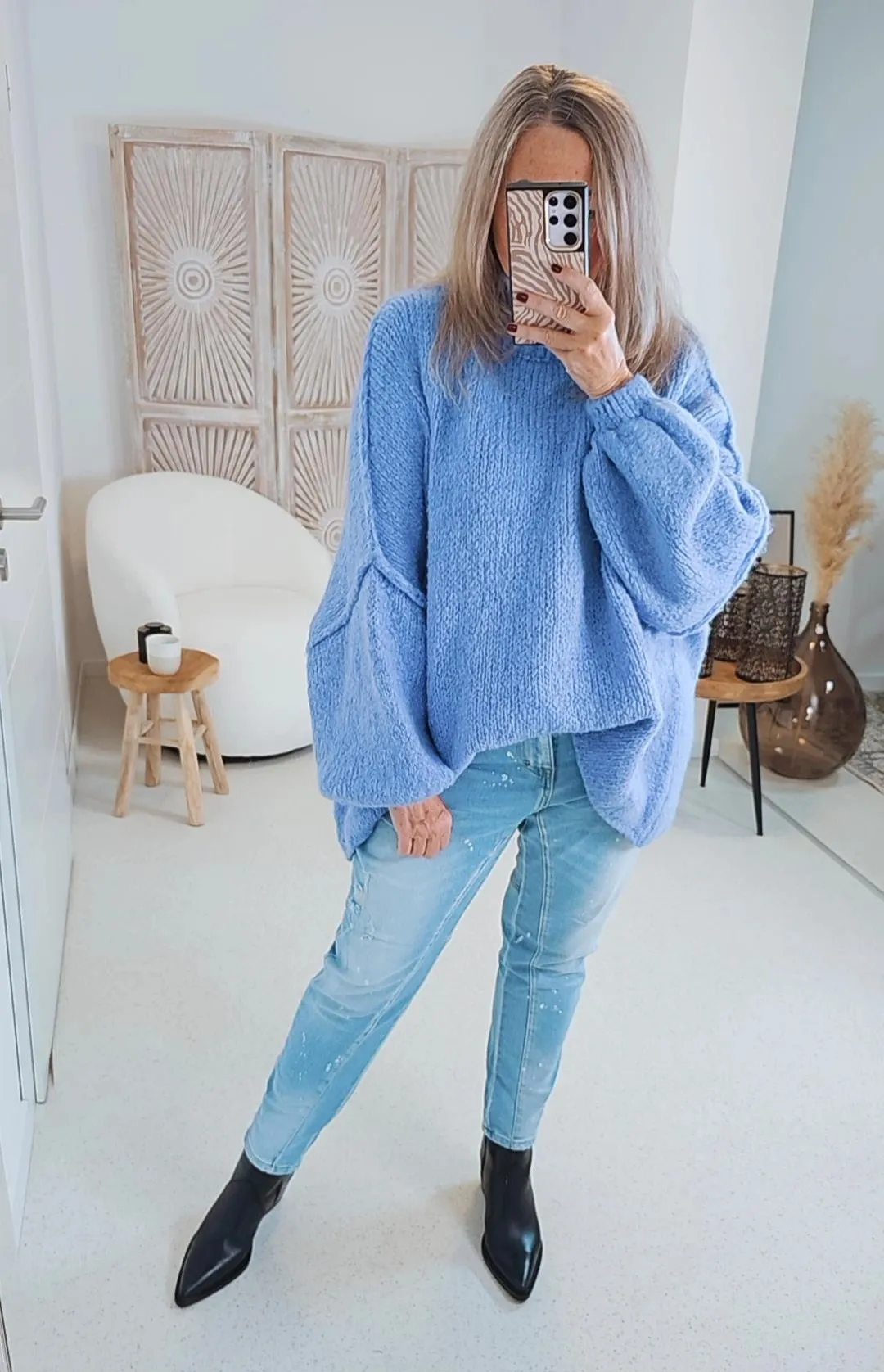 COZY KNIT SWEATER SCARLETT Made in Italy 34-48 OVERSIZE Pullover