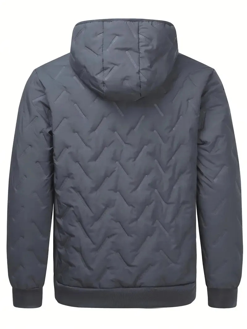 Eso | Herren Fleece-Hoodie Jacke, Grau, Mit Reißverschluss und Taschen