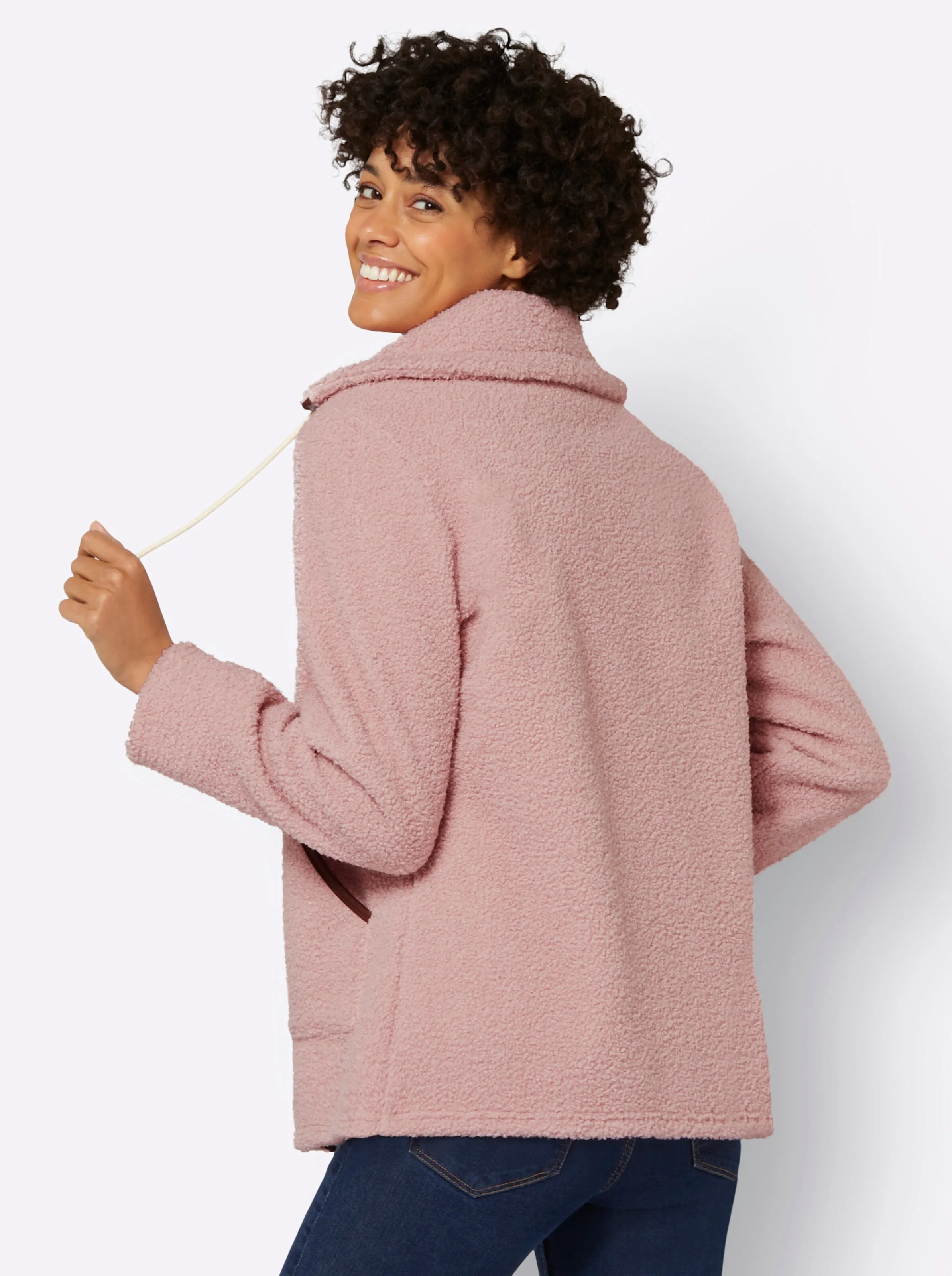 Fleece-Jacke in hortensie