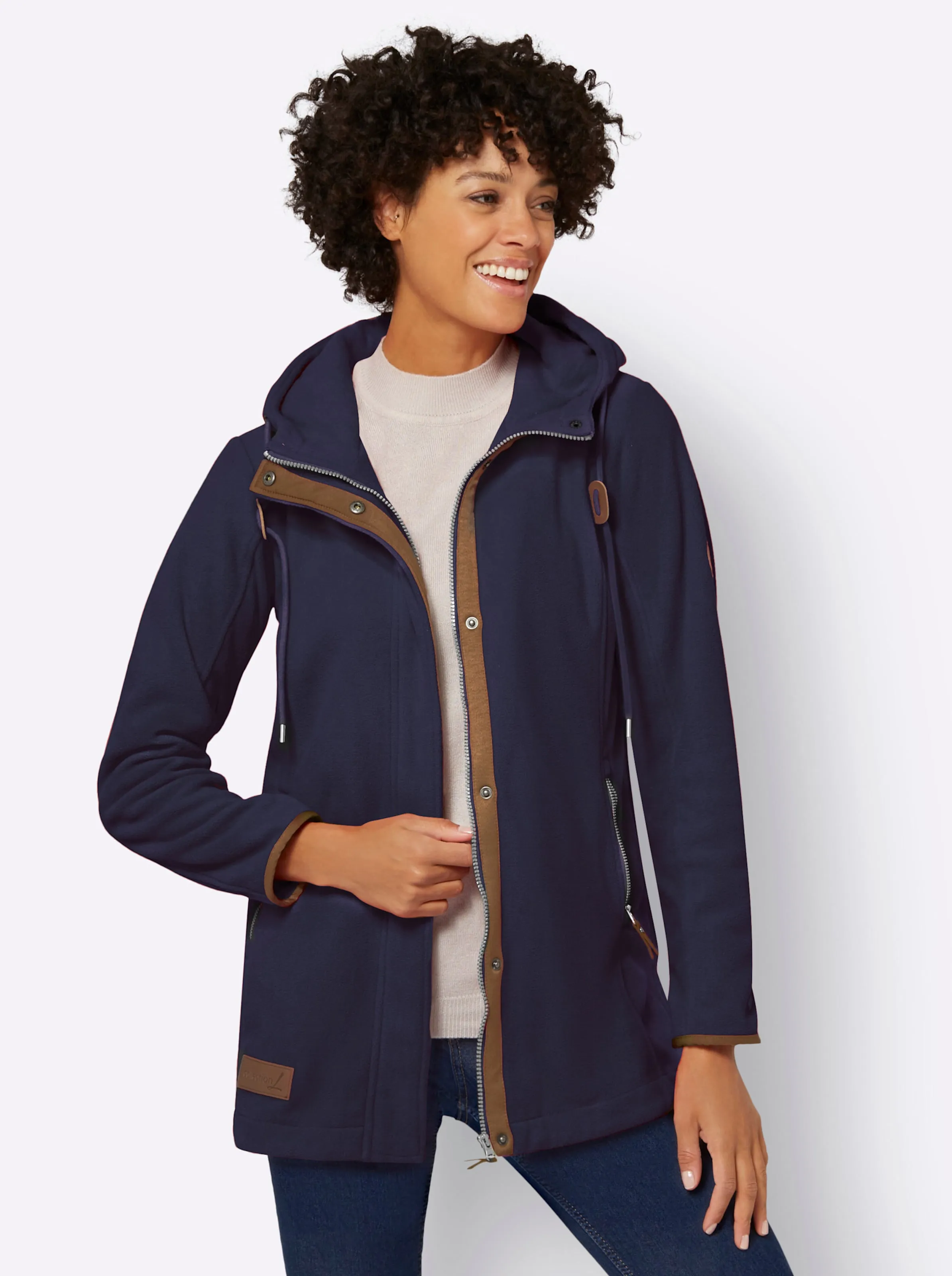Fleece-Jacke in marine