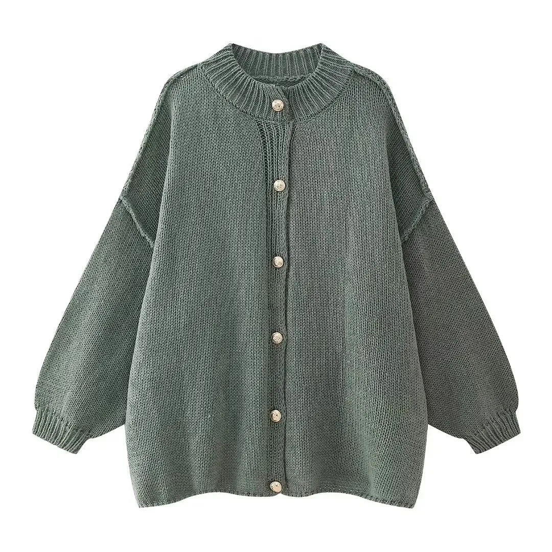 Heidi-Mode | Weit Gestrickte Jacke Mit Langen Ärmeln