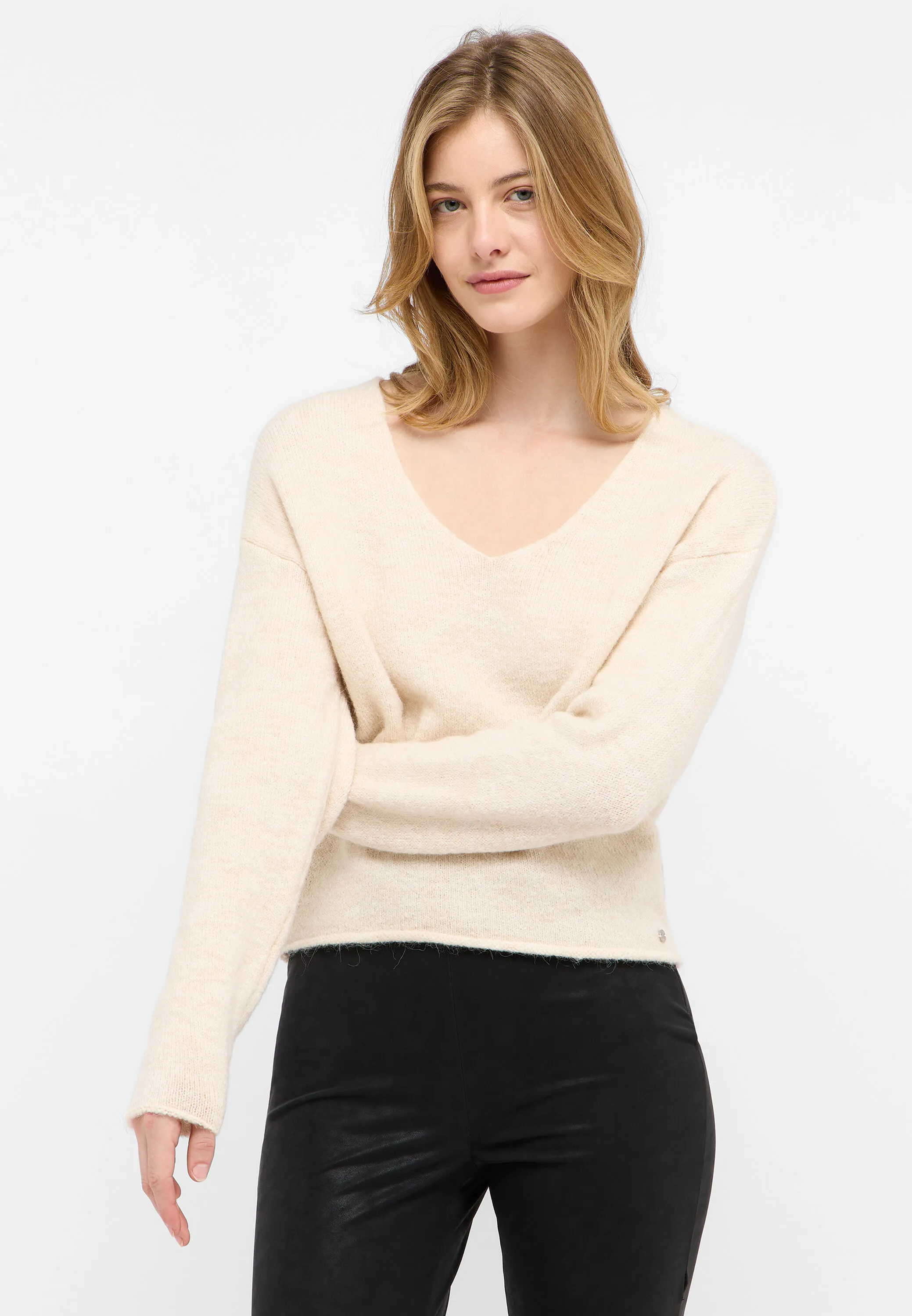 Lässiger Strickpullover mit Alpaka- und Wollanteil