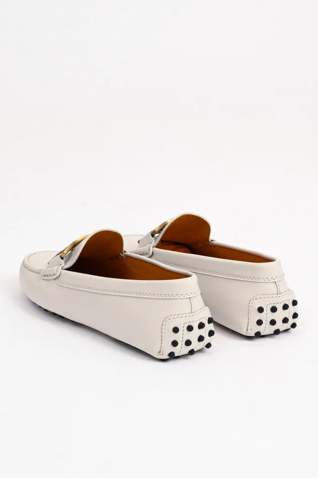 Loafers aus Glattleder in Weiß
