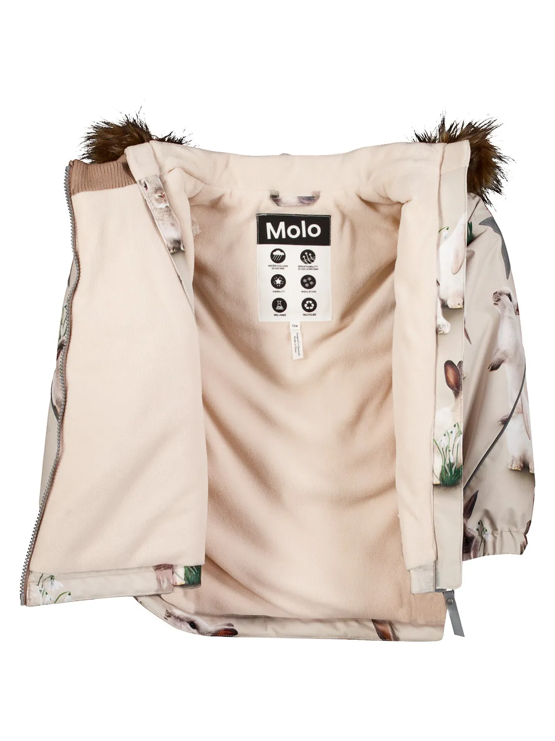 Molo winter jacket Hopla Fur Ivory