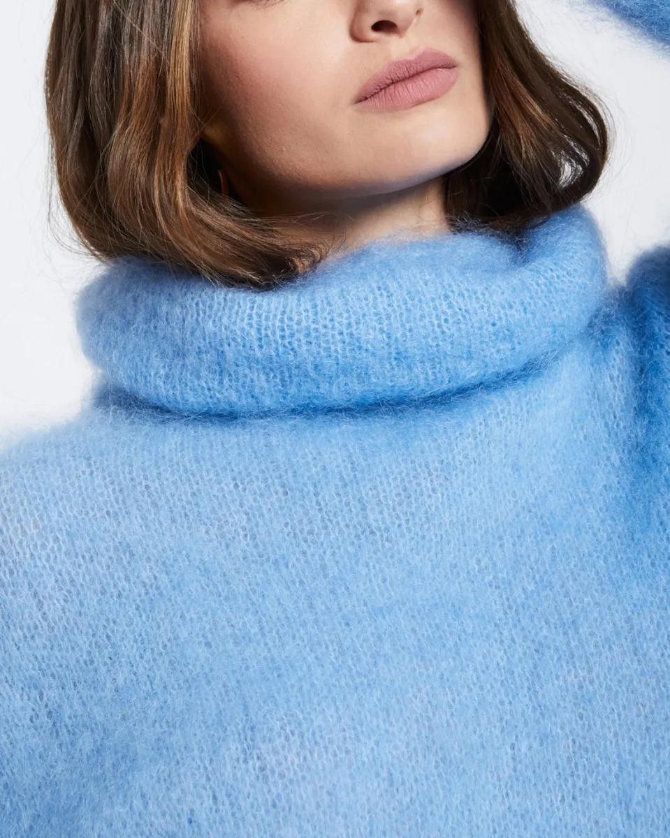 OTTOD'AME - Damen Sweater aus Mohairmix - Cristallo