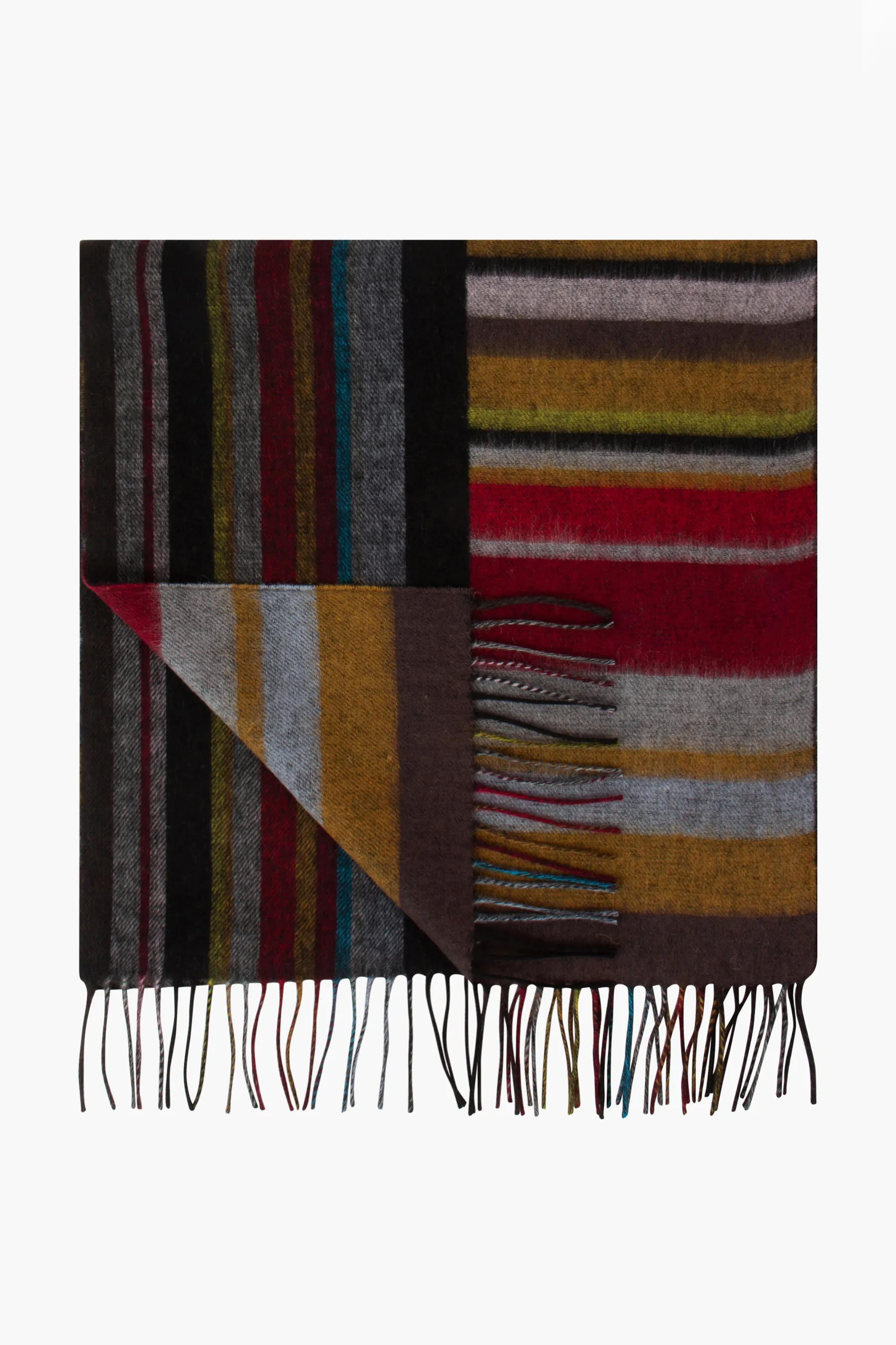 PAUL SMITH 'Siganture Stripe' Mash Up Lambswool-Cashmere Blend Scarf  