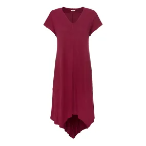 Schlupfkleid aus Bourretteseiden-Jersey mit V-Ausschnitt