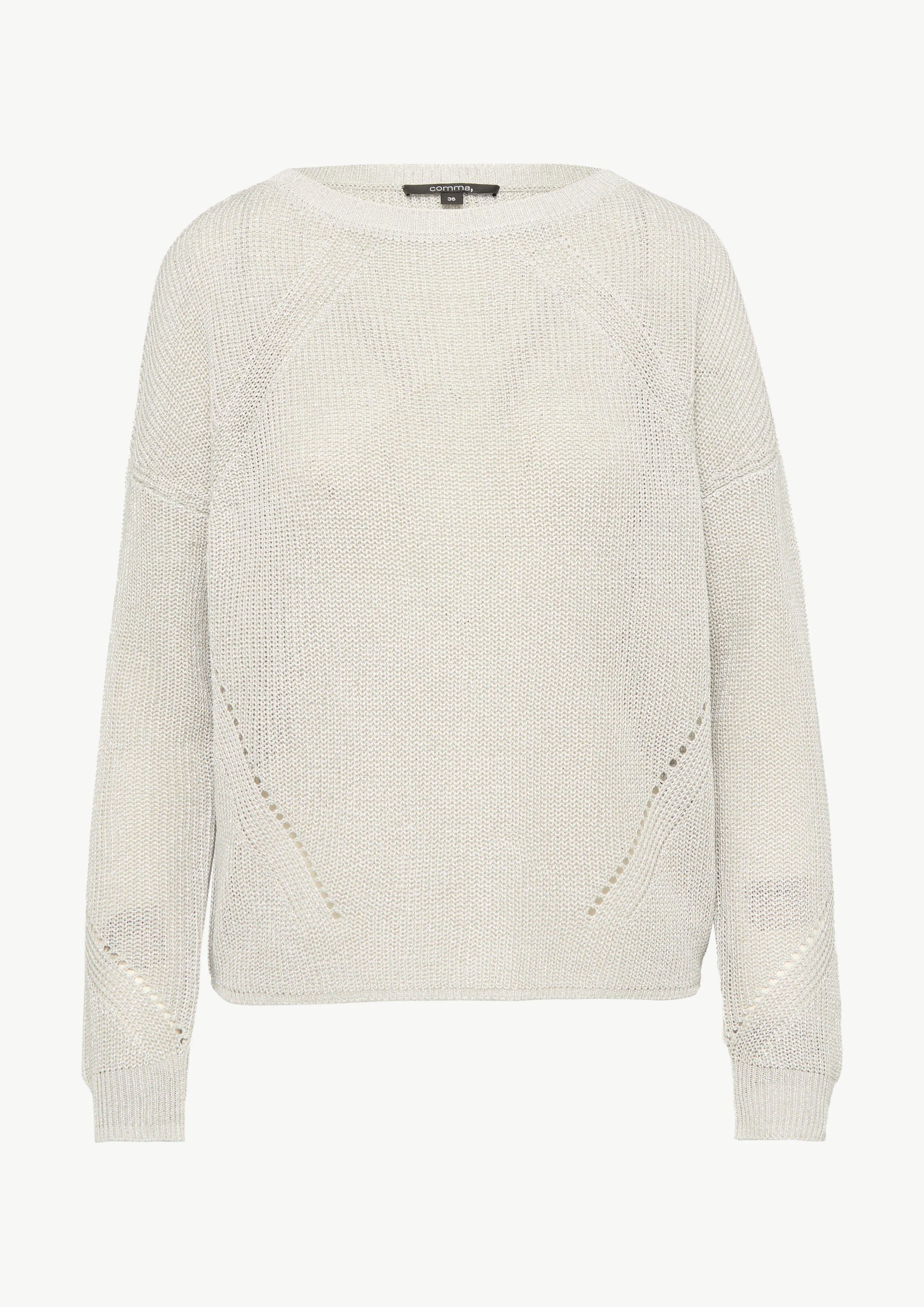 Strickpullover aus Viskosemix mit Rippbündchen