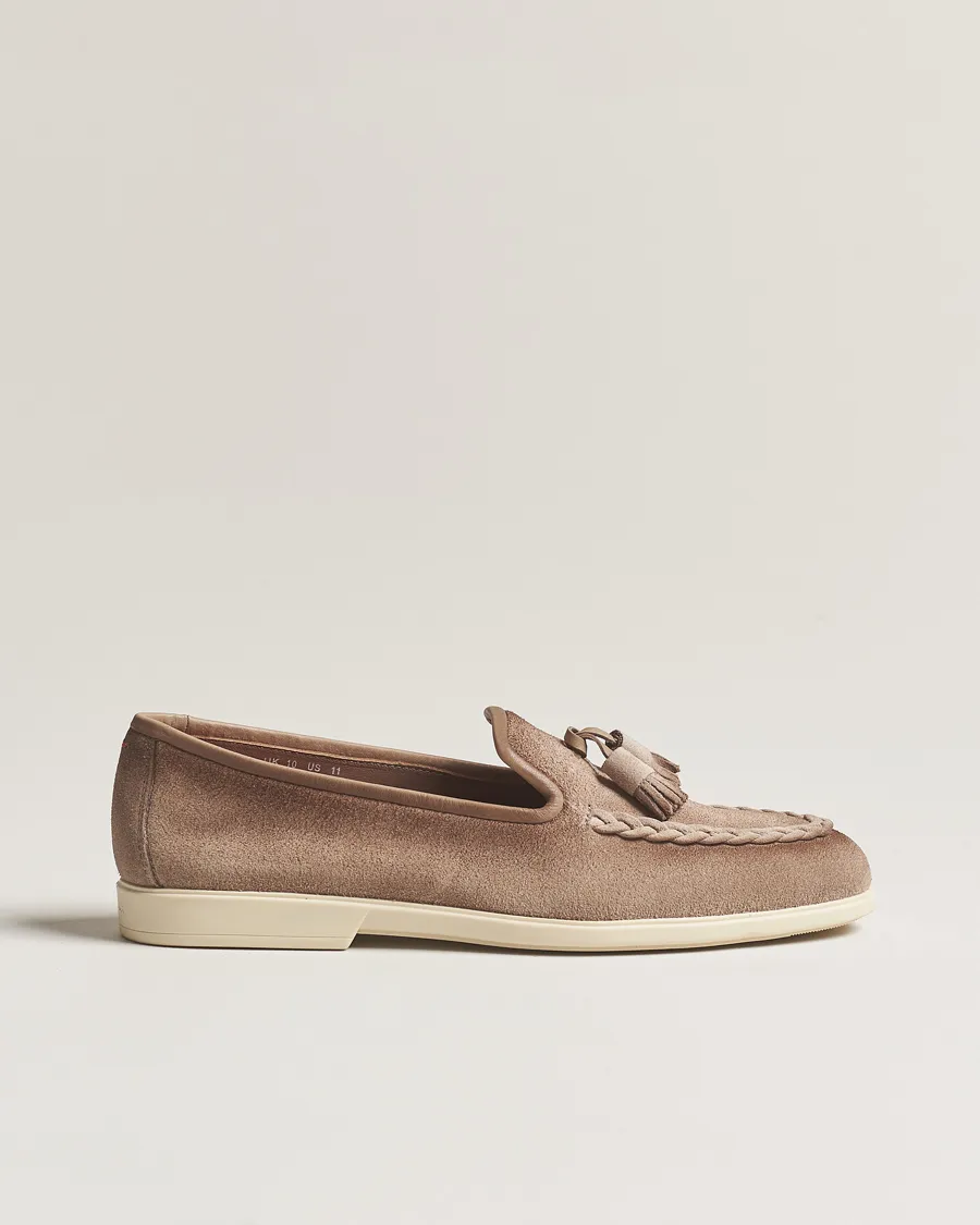 Summer Tassel Loafers Beige Suede