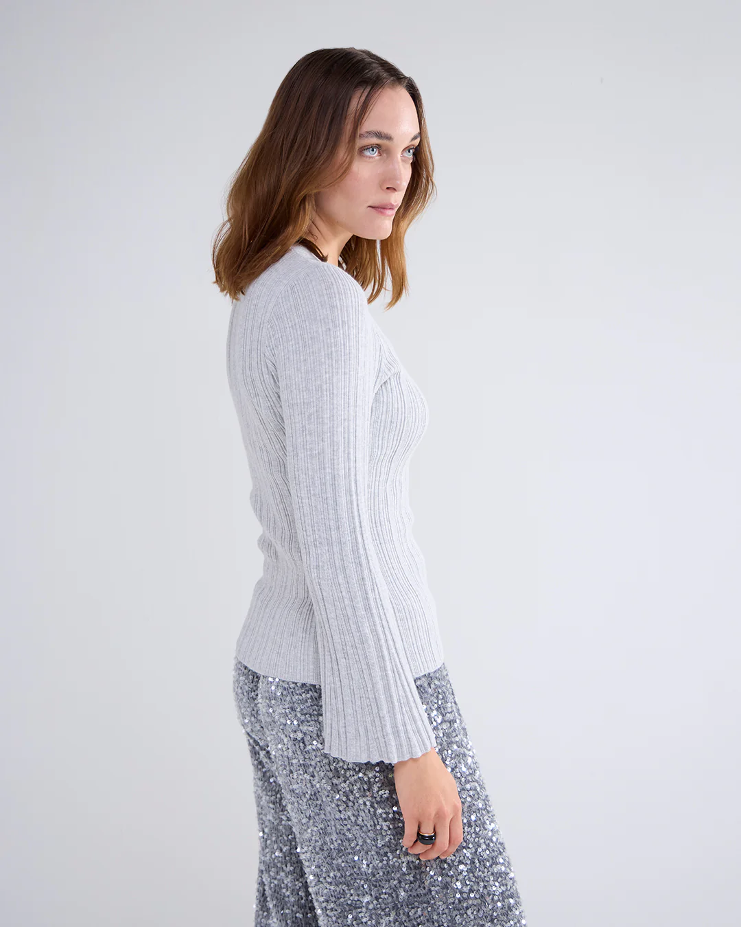 SUMMUM Pullover mit Trompentenärmeln 7s5850-8000