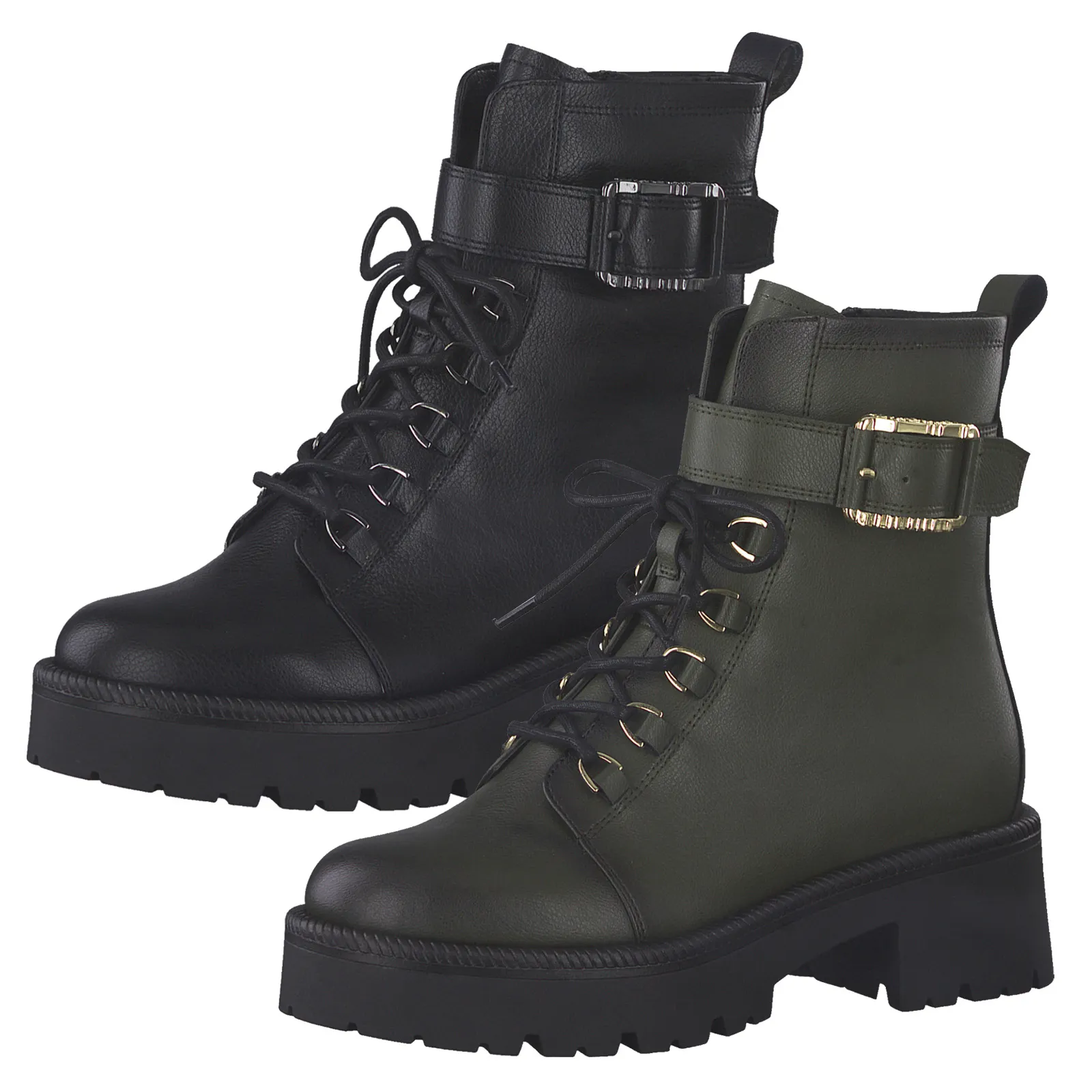 Tamaris Stiefelette Combat Boot Plateau Schnalle