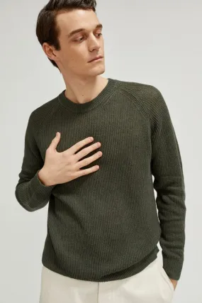 The Linen Cotton Ribbed Sweater