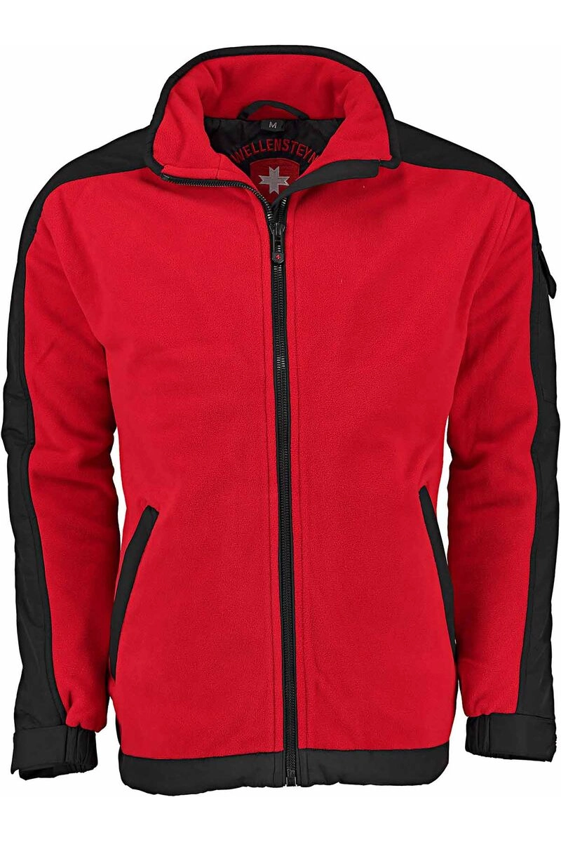 WELLENSTEYN Jet-Fleece-Jacke rot/schwarz windabweisend, wasserabweisend, atmungsaktiv